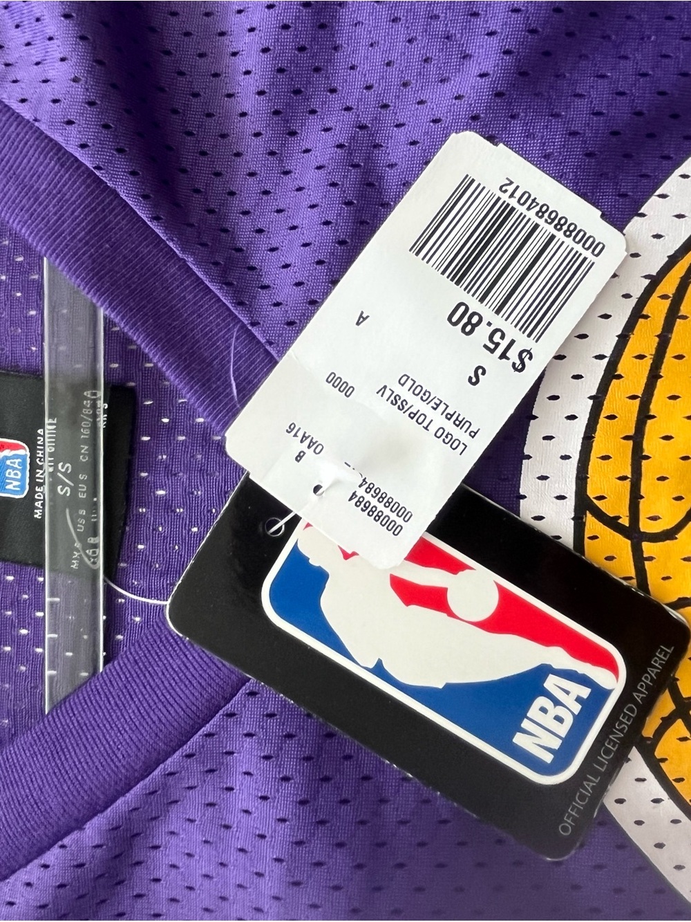 NBA Purple and Gold Los Angeles Lakers Womens Basketball Mesh Jersey - Picture 3 of 3